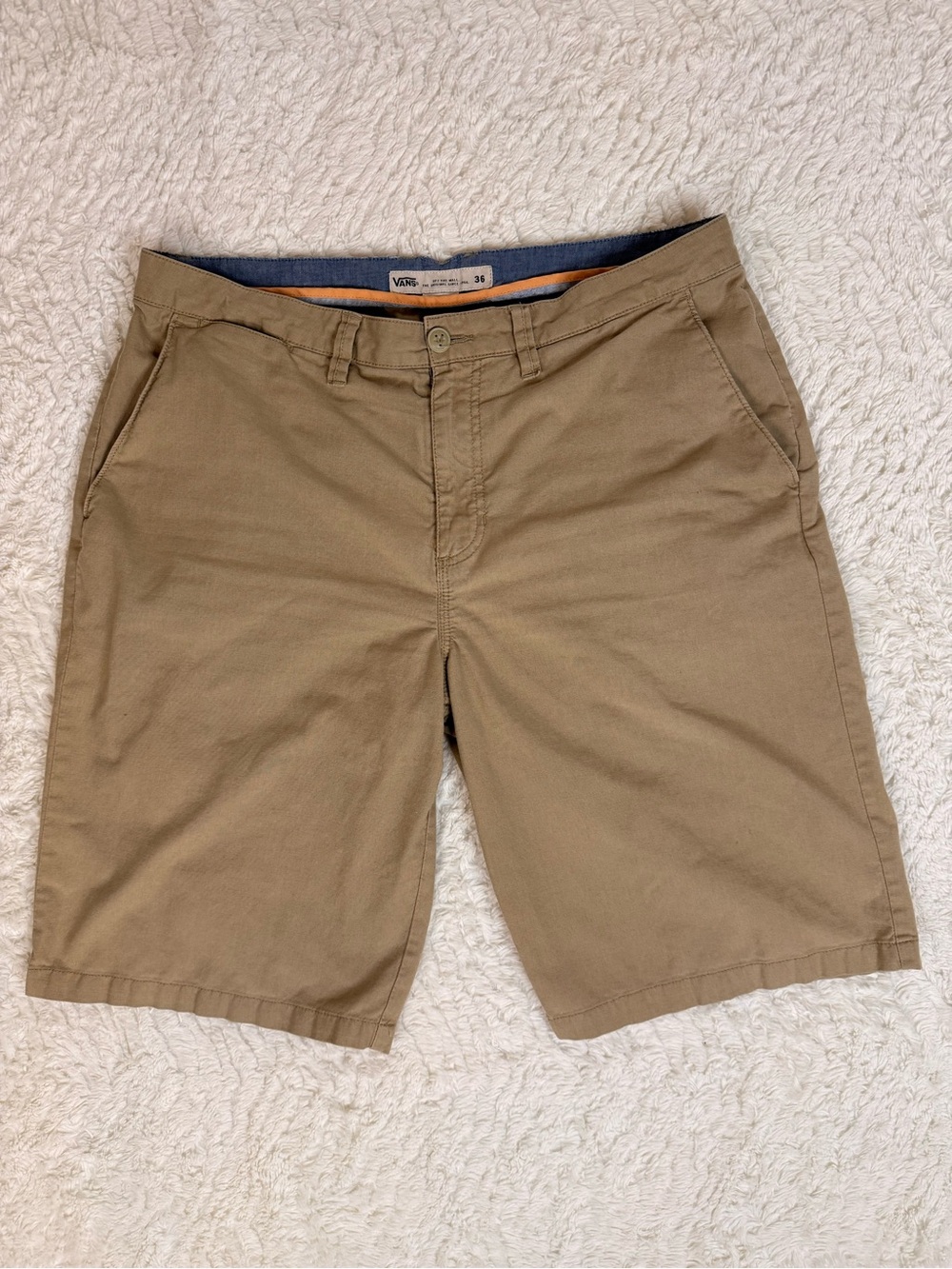 Vans Men’s Tan Off The Wall Flat-Front Chino Shorts